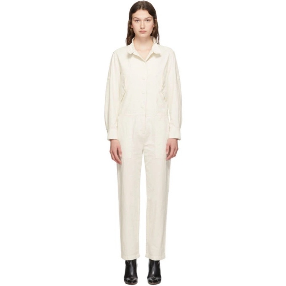 rag and bone Off White/Ivory Morris Utility Style Cotton Jumpsuit (Size Small)